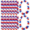 10 Pcs Patriotic Lei Red White Blue Artificial Flower Leis, Artificial Petal Party Leis, July 4th Hawaiian Leis Necklaces Bulk For July 4th, Memorial Day, Independence Day Decorations Party Favors, Summer Events